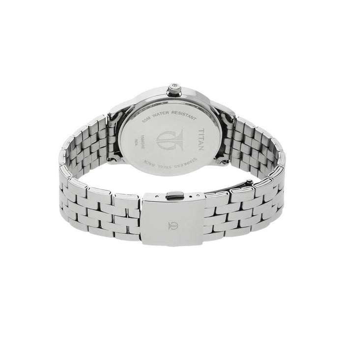Titan White Dial Metal Strap Watch