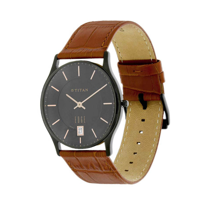 Titan Edge Brown Dial Watch with Date function for Men 1683NL01