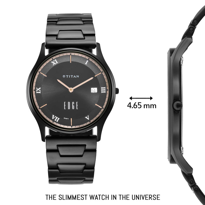 Titan Edge Metal 1683NM01 White Dial Analog watch