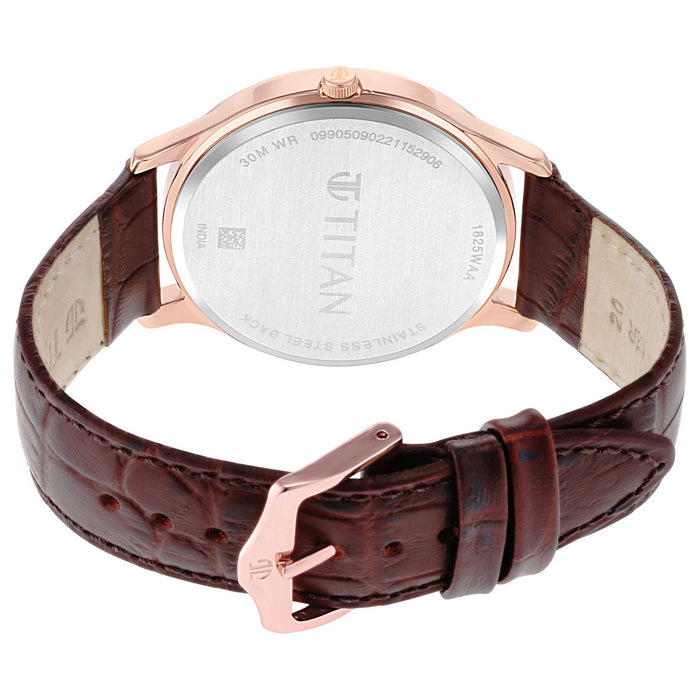 Titan Rose Gold Dial Leather Strap Watch for Men