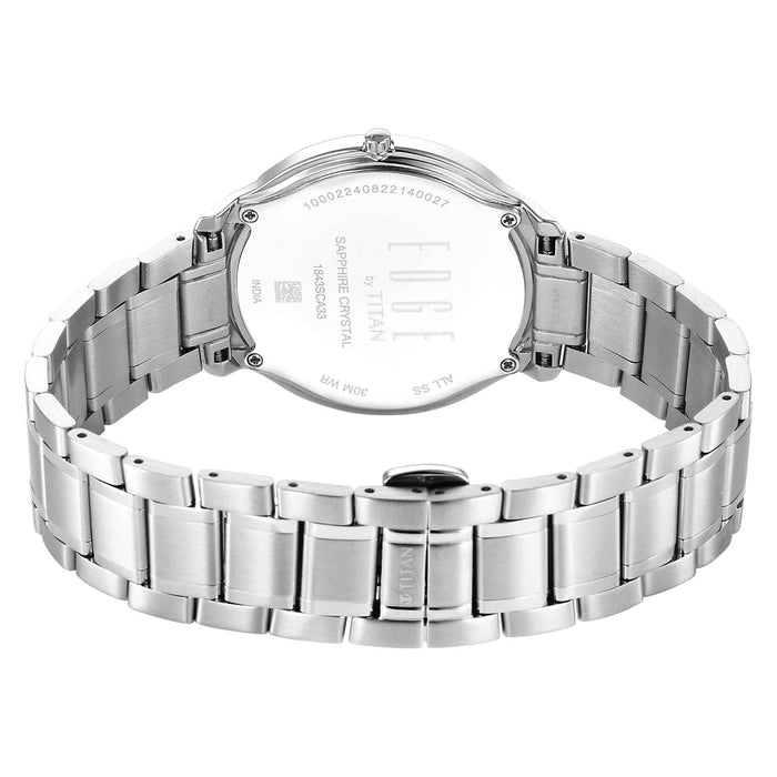 Titan Edge Metal Silver Dial Stainless Steel Strap Watch for Men