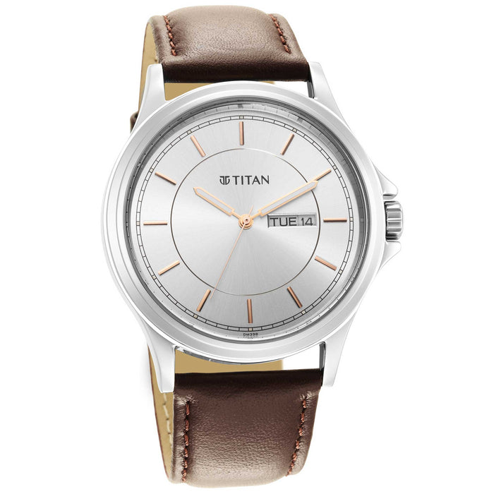 Titan Trendsetters With Silver White Dial Watch for Men